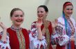 Group of ukrainian girls in national folk costumes