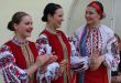 Group of ukrainian girls in national folk costumes