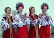 Group of ukrainian girls in national folk costumes