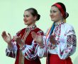 ukrainian girls in colorful national folk costumes