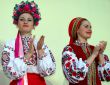 ukrainian girls in colorful national folk costumes