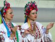 ukrainian girls in colorful national folk costumes