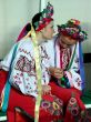 ukrainian girls in colorful national folk costumes