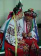 ukrainian girls in colorful national folk costumes