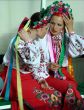 ukrainian girls in colorful national folk costumes
