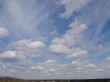 Cloudy sky wide angle panoramic view
