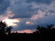 Cloudy sky wide angle panoramic view