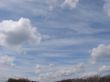 Cloudy sky wide angle panoramic view