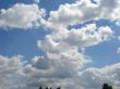 Cloudy sky wide angle panoramic view