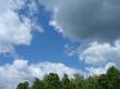 Cloudy sky wide angle panoramic view
