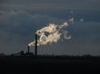 Sunset cloudy industrial landscape