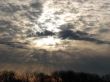 Cloudy sunset sky wide angle view