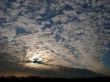 Cloudy sunset sky wide angle view