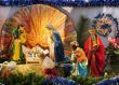 christmas scene with biblical statues