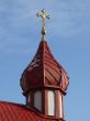 Orthodox Church with red Cupola with Holy Cross