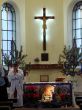 Roman catholic pastor praying inside dome