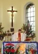 Roman catholic pastor praying inside dome