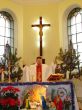 Roman catholic pastor praying inside dome