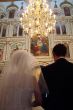 Wedding Couple inside old Orthodox Cathedral