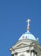 Blue cupolas of St.Trinity Cathedral Upon slue sky