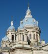 Blue cupolas of Cathedral Upon deep slue sky
