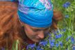 Girl in blue kerchief