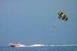 parasailing over sea