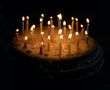 birthday pie with candles
