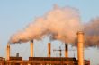Factory with smokestacks