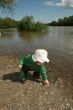 The girl ashore of river