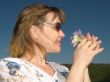 Woman with flowers