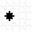 Puzzle with missing piece in black