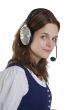 young woman with head set