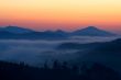 Sunrise over the fog