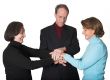 business teamwork - hands together