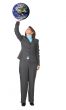 business woman holding earth