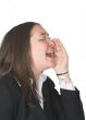business woman shouting