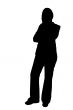 business woman standing silhouette illustration