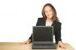 business woman with laptop in front of her