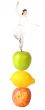 Casual girl balancing on fruits - balanced diet