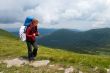Hiker girl in mountains