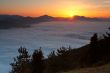 Sunrise over the fog