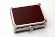 Brown toned metal briefcase, isolated