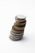 Stack of coins, isolated on white background