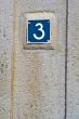 Number three on a wall