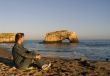Woman relaxing on the beach