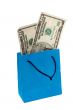 dollar bill on a Shopping bag