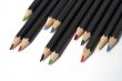 Colored school pencils stacked
