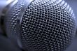 Blue-toned microphone head (grille)