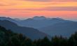 Sunset over the fog